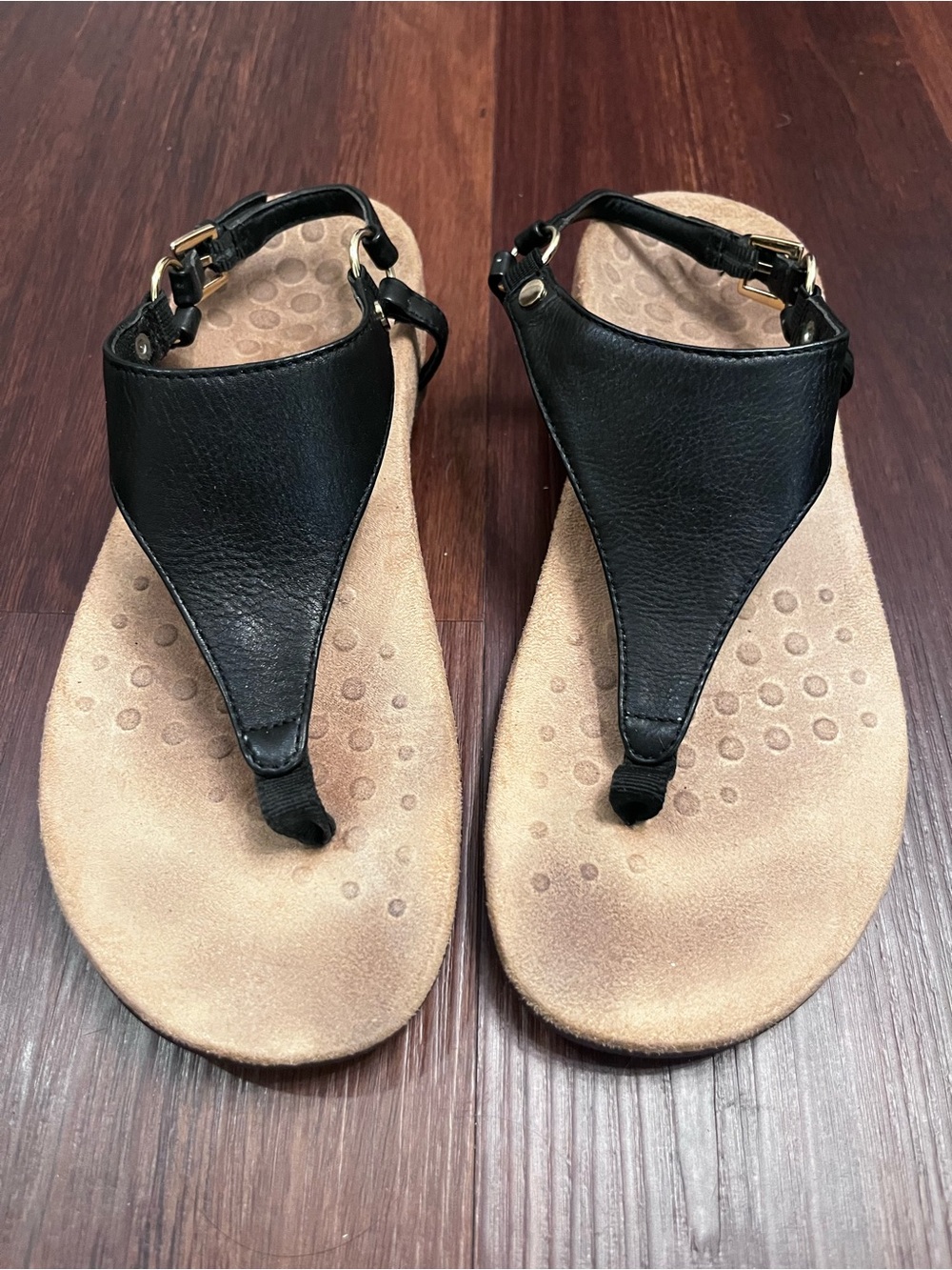 Vionic Kirra Sandals Women's Leather Podiatrist Designed Slingback Thong Black 8